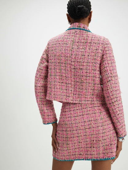 Pink Whipstitch Boucle Trophy Jacket