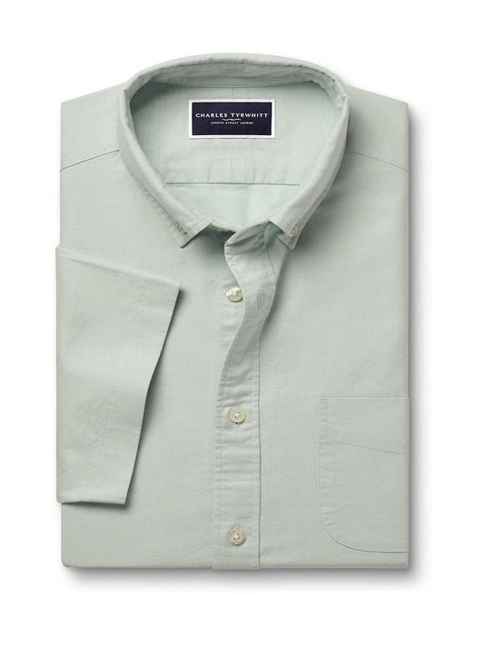 Cotton Oxford Short Sleeve shirt - Green