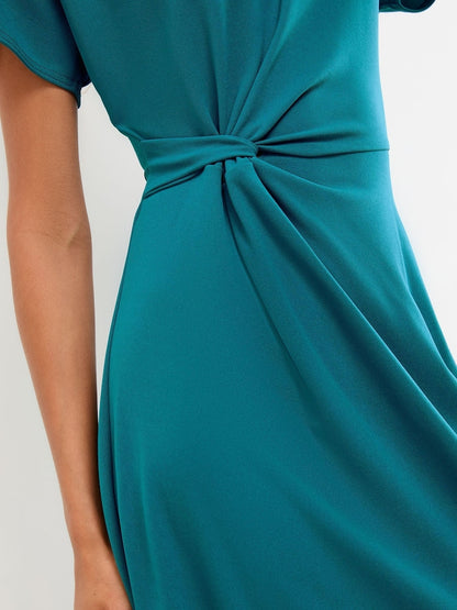 Lipsy Teal Blue Knot Side Midi Dress