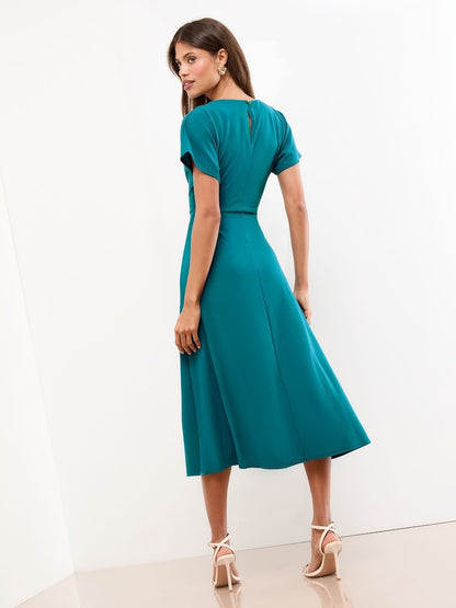Lipsy Teal Blue Knot Side Midi Dress