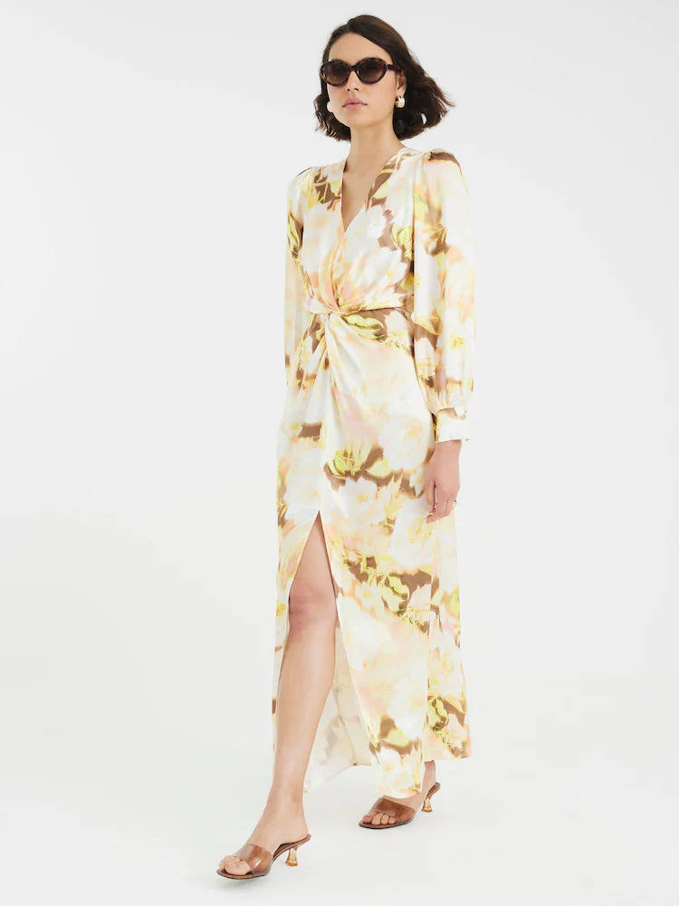River Island Cream Twist Front Maxi Dress