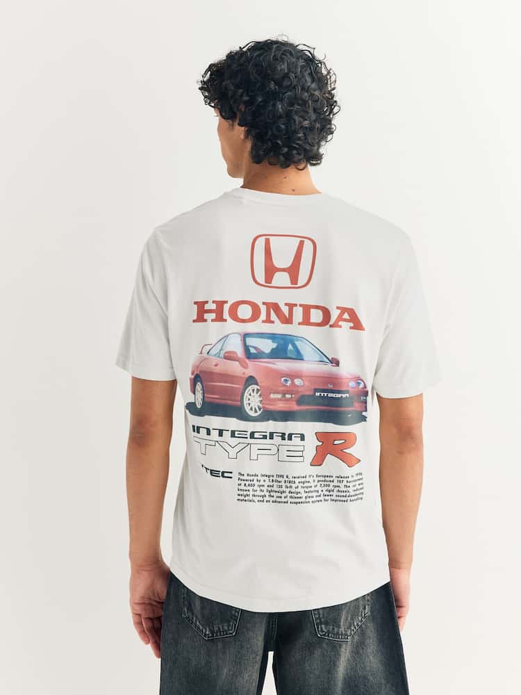 White Honda Integra Type R Hot Hatch Car Graphic T-Shirt