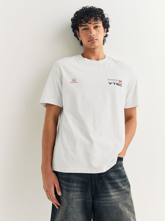 White Honda Integra Type R Hot Hatch Car Graphic T-Shirt