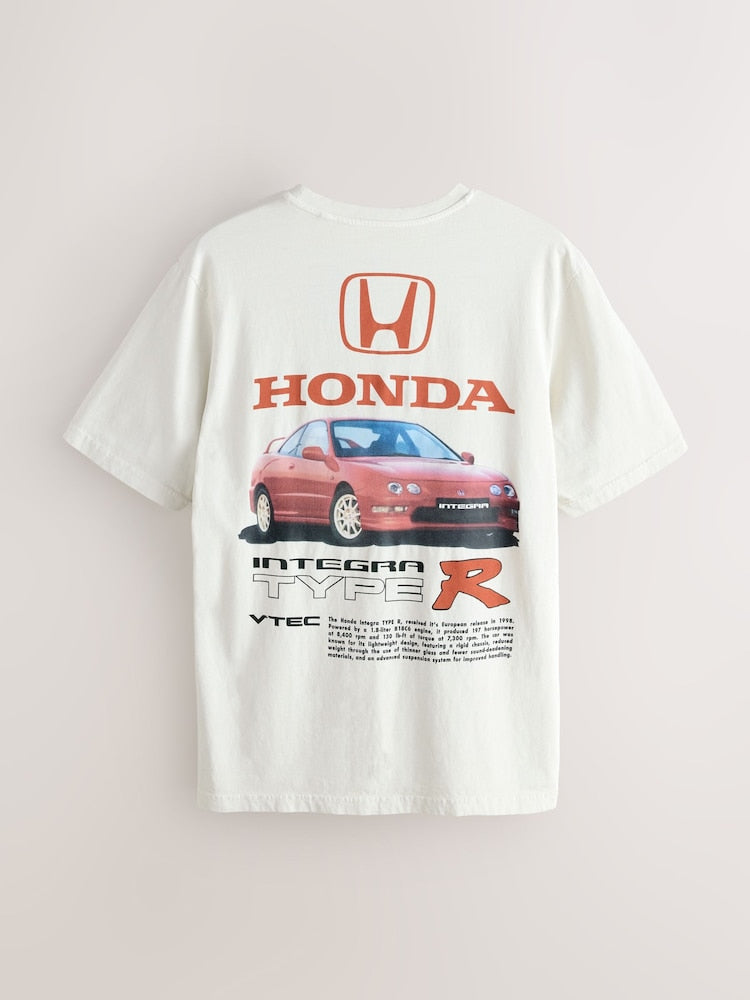 White Honda Integra Type R Hot Hatch Car Graphic T-Shirt