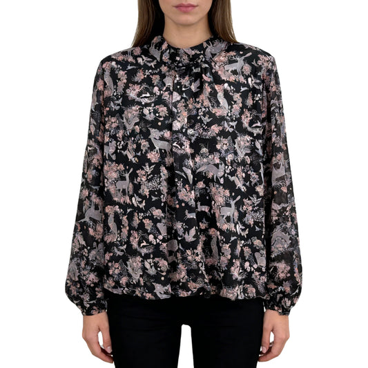 Animal Print Chiffon Blouse