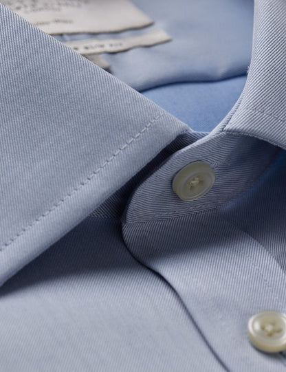 Classic Fit Non Iron Double Cuff Shirt Blue