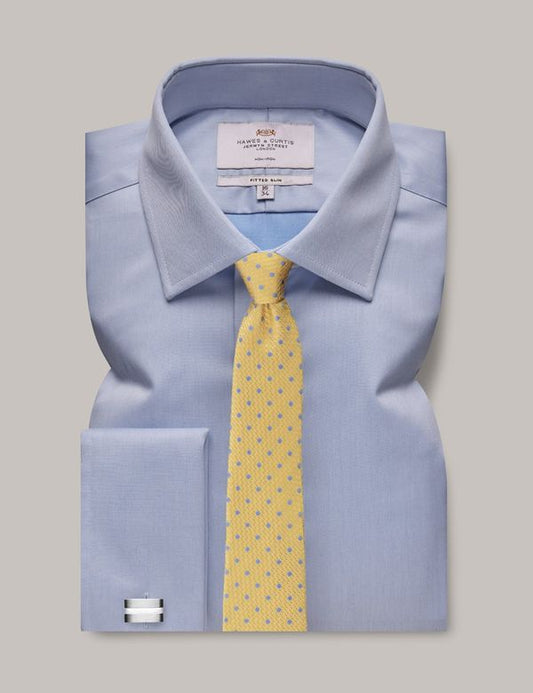 Classic Fit Non Iron Double Cuff Shirt Blue