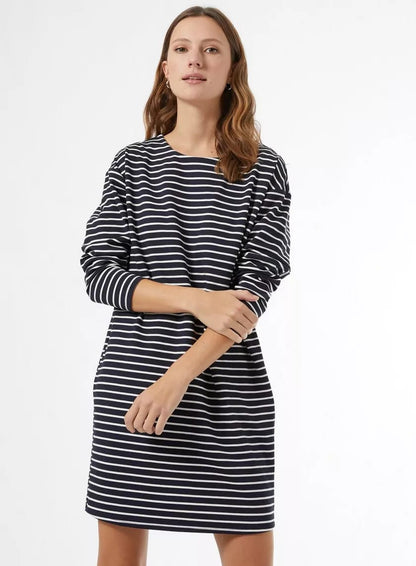 Blue Striped Cocoon Shift Dress