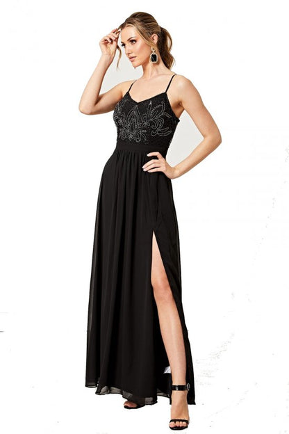 Embellished Maxi Dress Black
