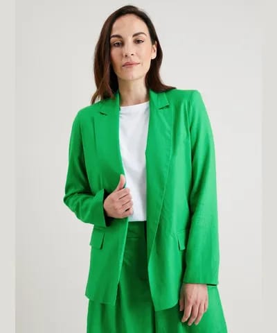 Green Linen-Rich Blazer