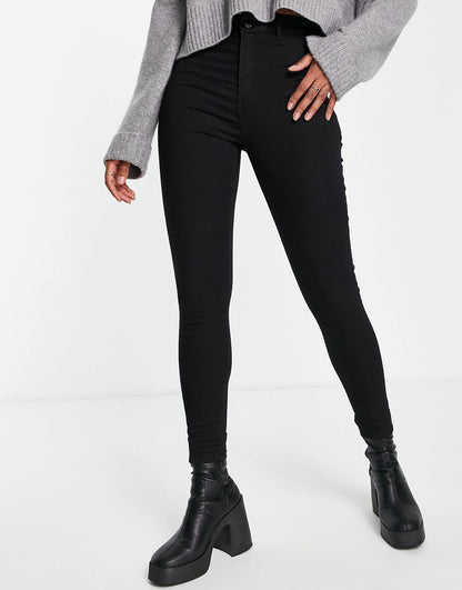 Steffi High Waist Skinny Jeans In Black
