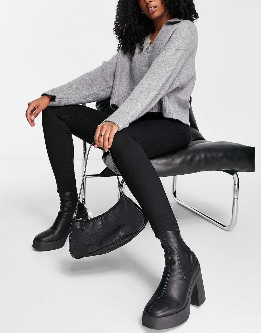 Steffi High Waist Skinny Jeans In Black