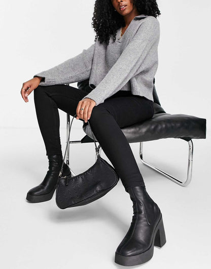 Steffi High Waist Skinny Jeans In Black