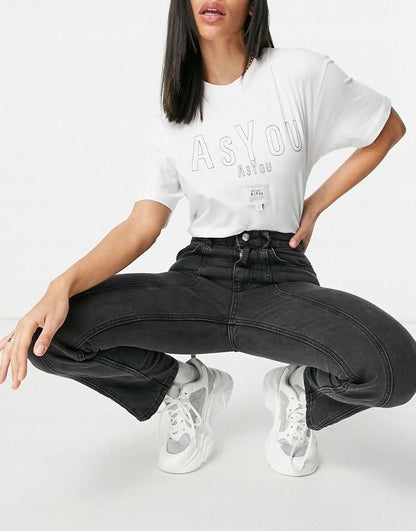Rigid Mom Jeans Black Wash