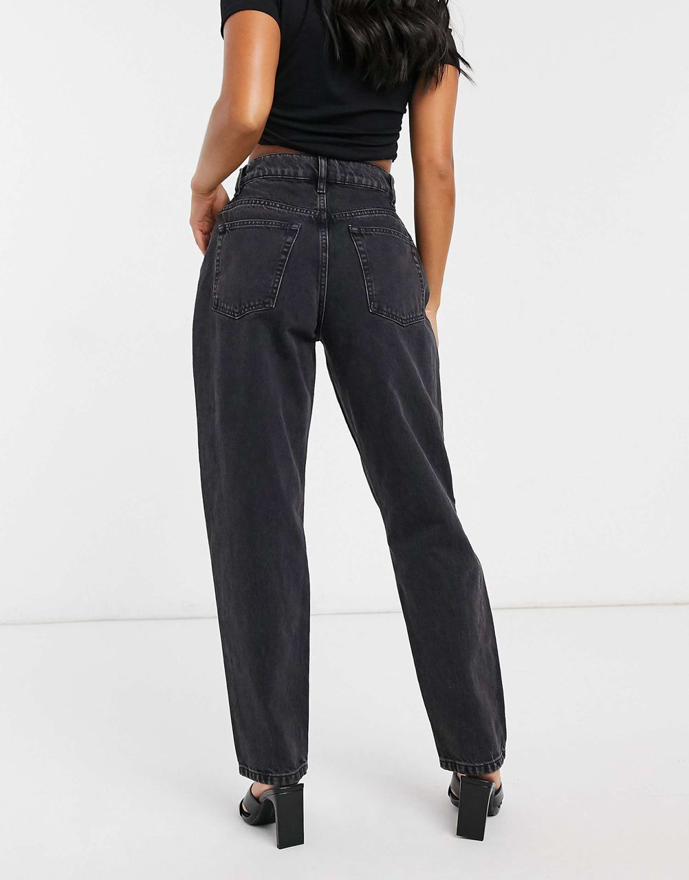 High Rise Original Mom Jeans In Black
