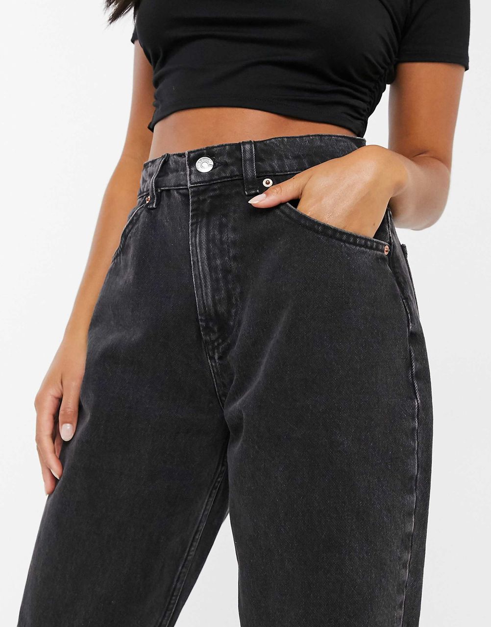High Rise Original Mom Jeans In Black