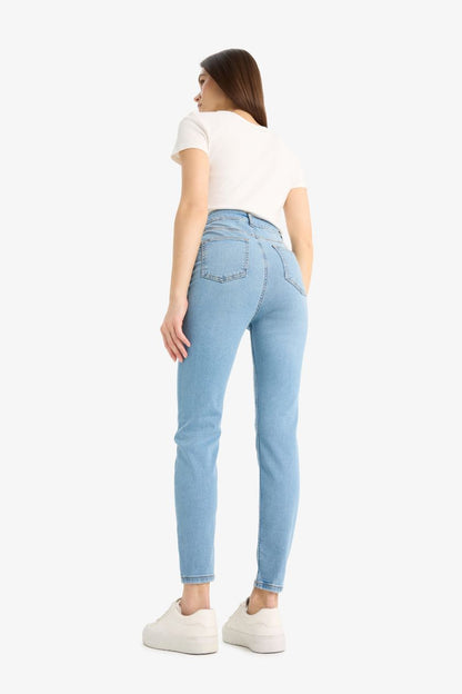 Skinny Fit High Waist Straight Leg Long Jeans