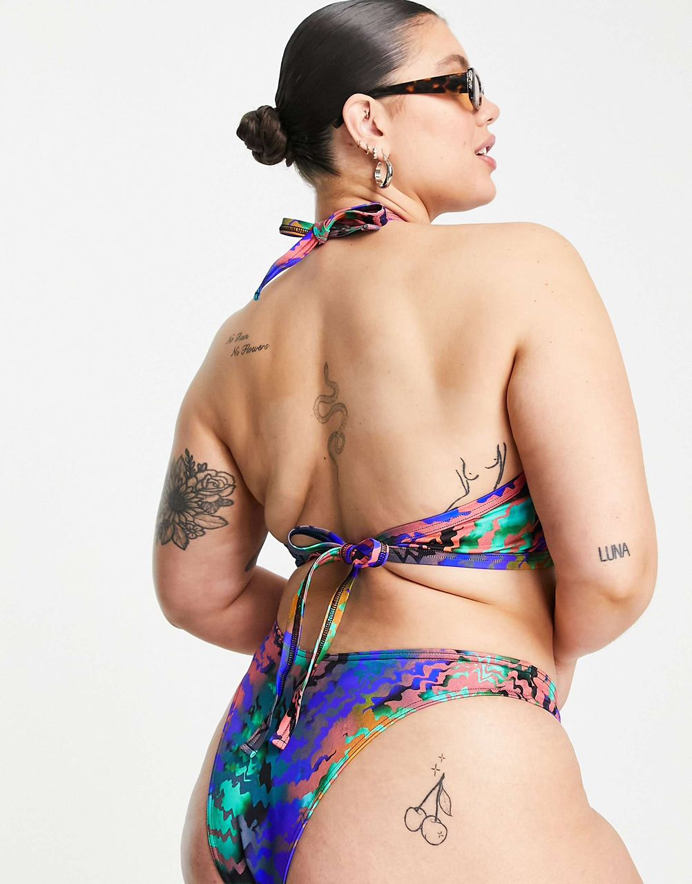 High Thigh Bikini Brief In Tiger Print  Co-ord