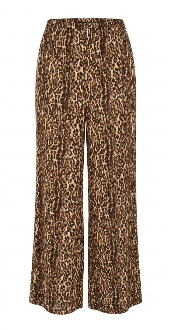 Animal Print Wide Leg Palazzo Trousers