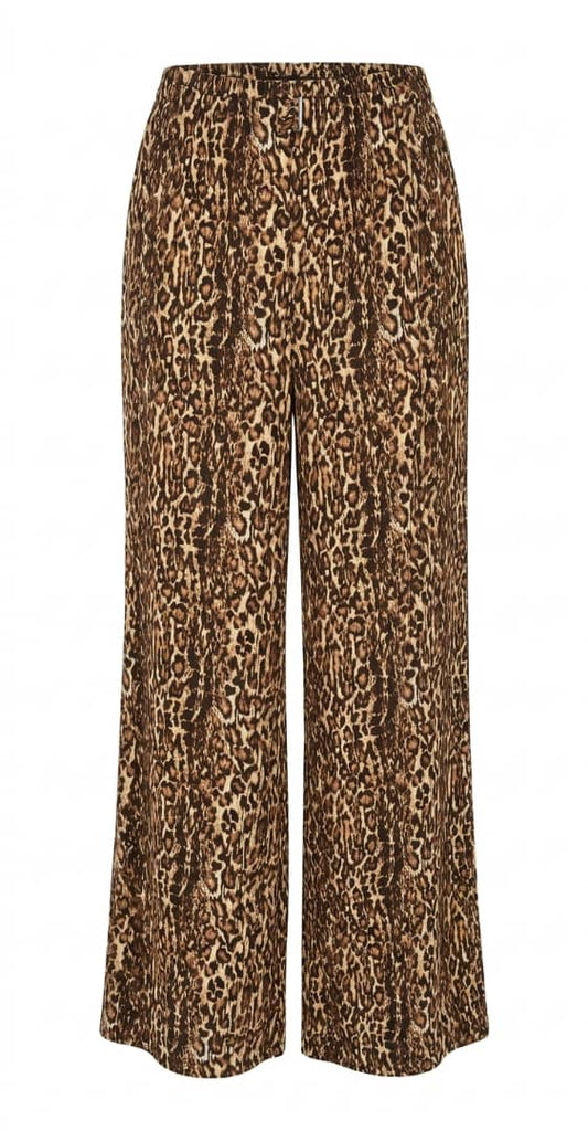 Animal Print Wide Leg Palazzo Trousers