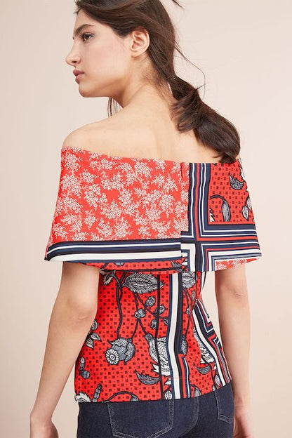 Bardot Style Top With Off Shoulder Neckline