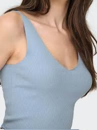 Sleeveless Tank Top With Standard Straps Straight Hem