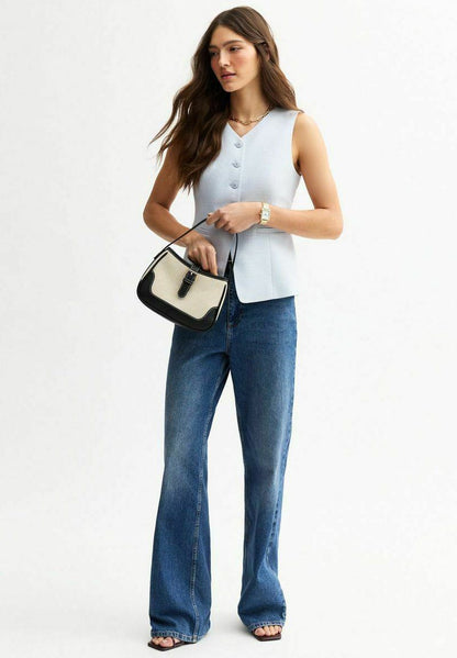 Light Textured Waistcoat Pale Blue