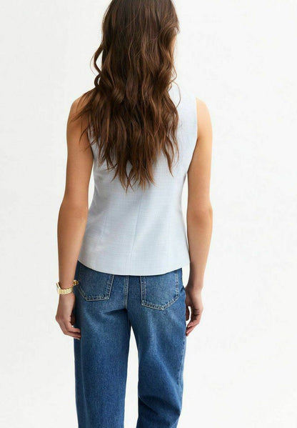 Light Textured Waistcoat Pale Blue