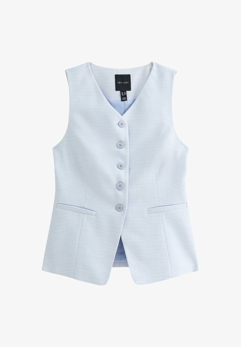 Light Textured Waistcoat Pale Blue