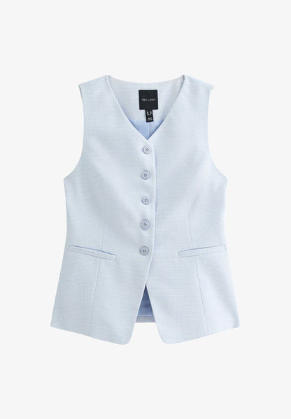 Light Textured Waistcoat Pale Blue
