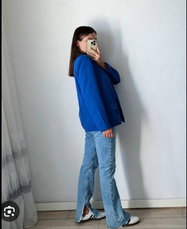 Blue Double Breasted Blazer