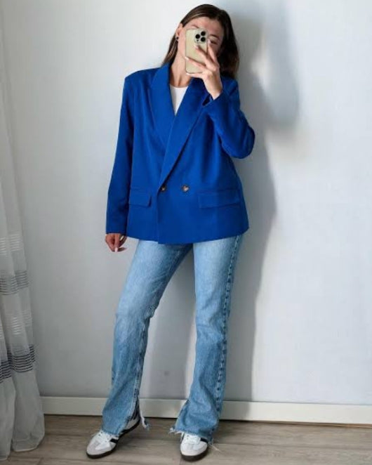 Blue Double Breasted Blazer