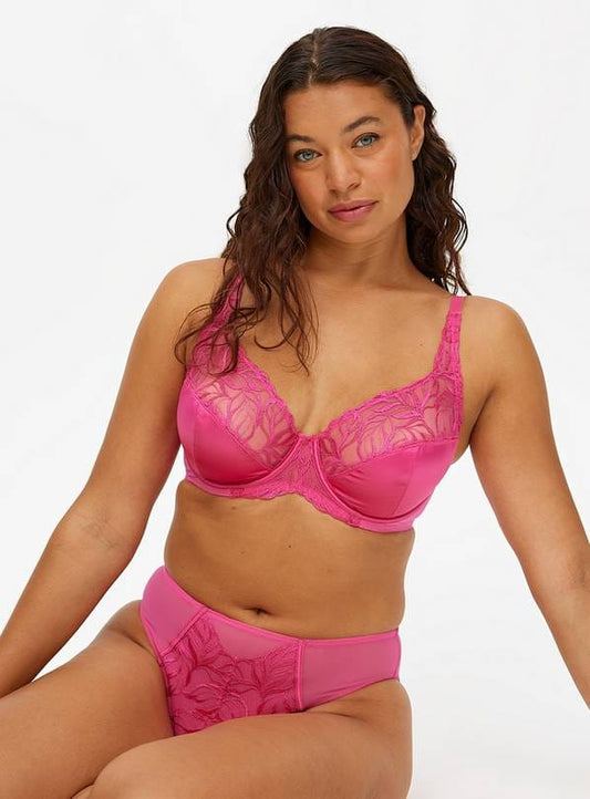Pink Lace Lingerie Bra