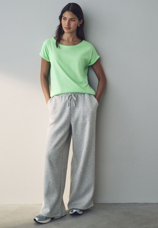 Regular Fit - Round Neck Cap Sleeve T-Shirt Basique Green