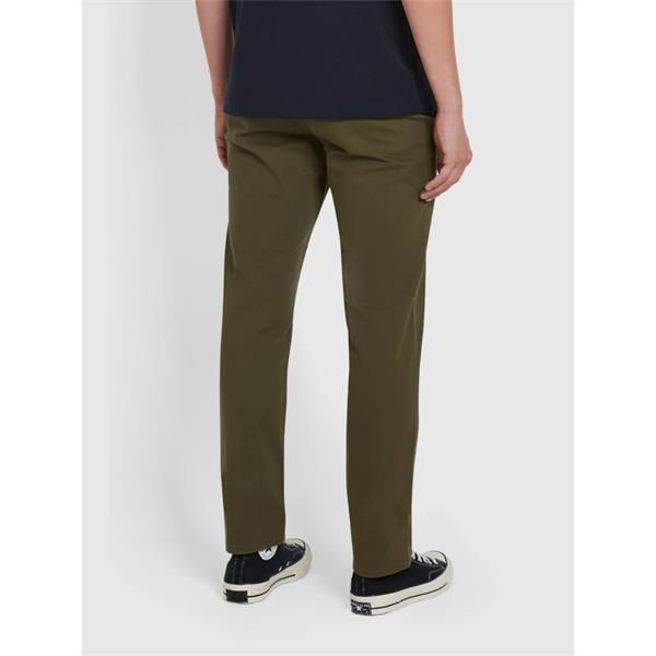 Elm Slim Fit Twill Chino Olive Green