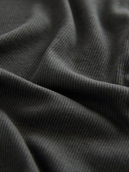 Slate Grey Long Sleeve Ribbed Roll Neck Bodysuit