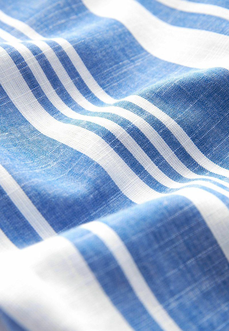 Stripe Linen Button down Blouse- Blue