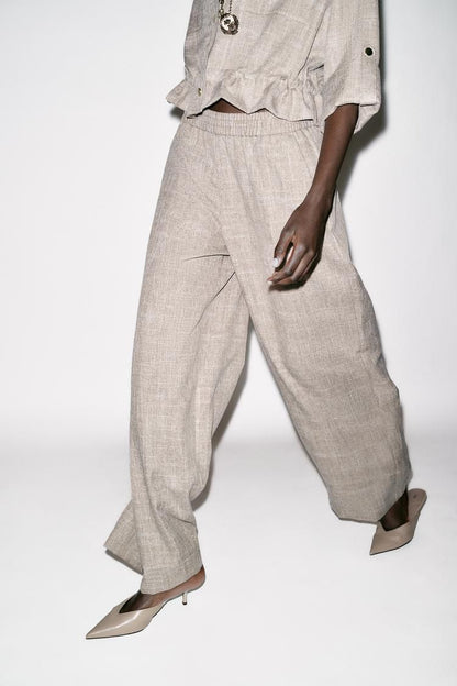 Flecked Wide Leg Trouser