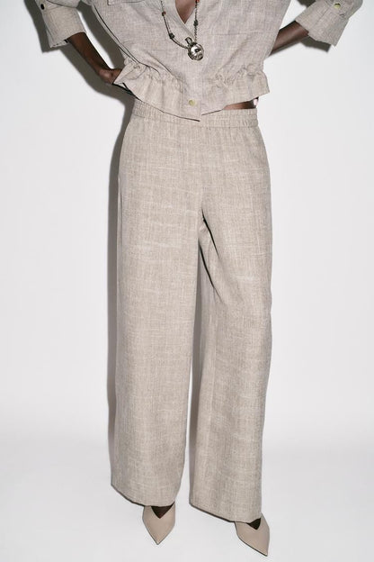 Flecked Wide Leg Trouser