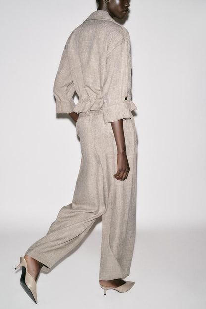 Flecked Wide Leg Trouser