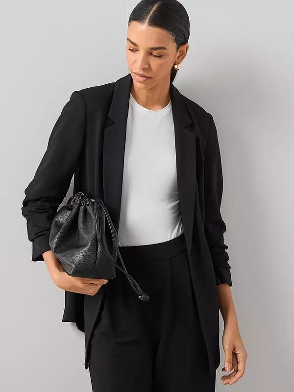 Ultimate Ruched Sleeve Blazer Black
