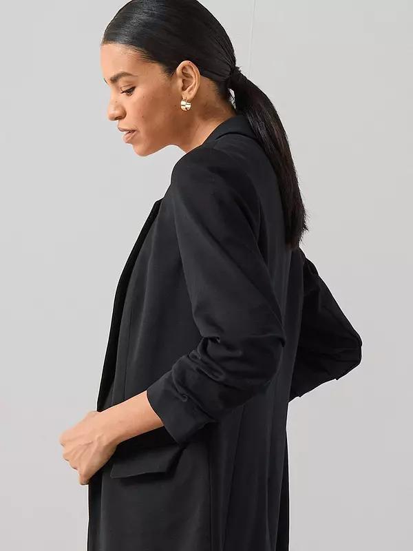 Ultimate Ruched Sleeve Blazer Black