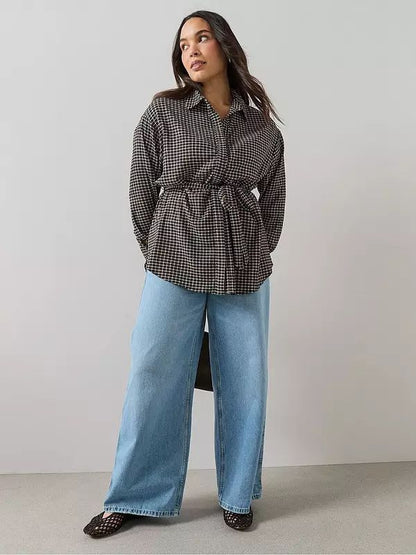 Curve Gingham Belted Shirt
