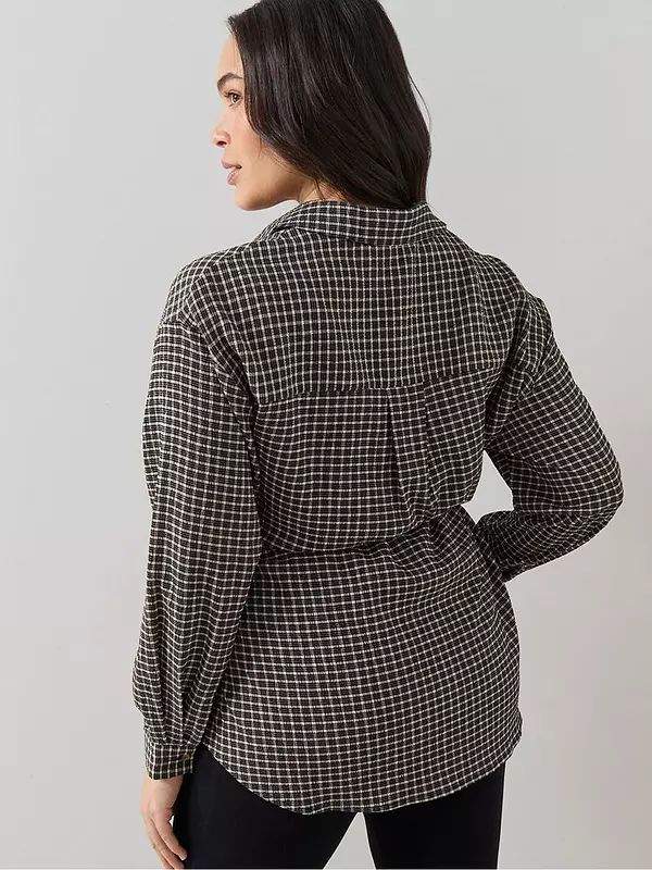 Curve Gingham Belted Shirt