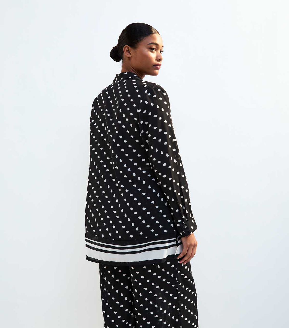 Black Polka Dot Beach Shirt
