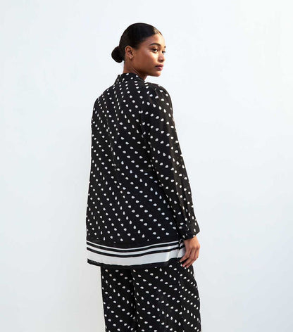 Black Polka Dot Beach Shirt