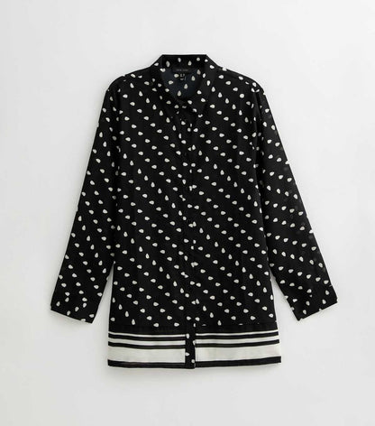 Black Polka Dot Beach Shirt