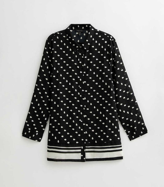 Black Polka Dot Beach Shirt