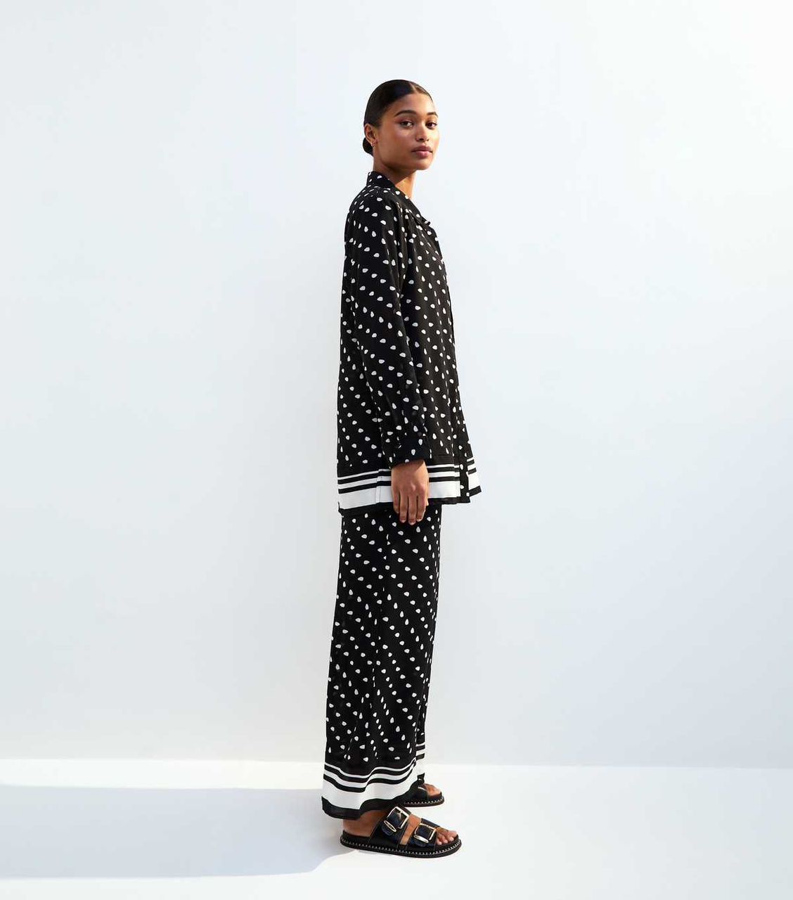Black Polka Dot Beach Shirt