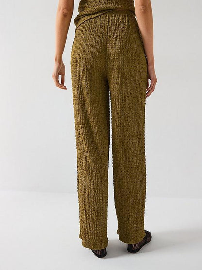 Wide Leg Co Ord Trousers khaki